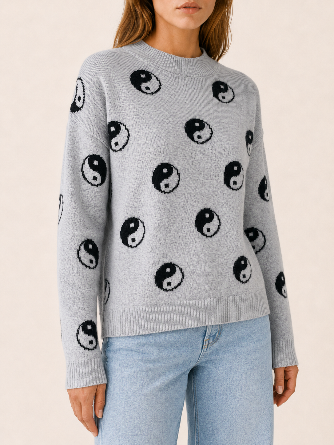 Olythra | Crew Neck Jumper with Celestial Pattern