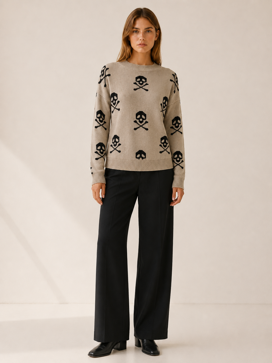Olythra | Crew Neck Jumper with Celestial Pattern