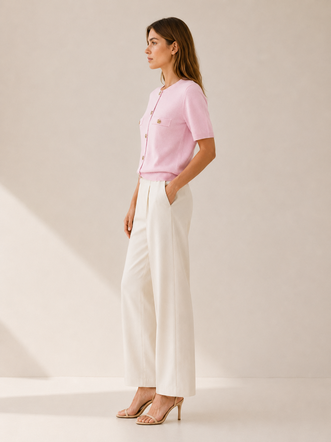 Orabelle | Short Sleeve Cardigan with Button Detail Knit Summer Layer