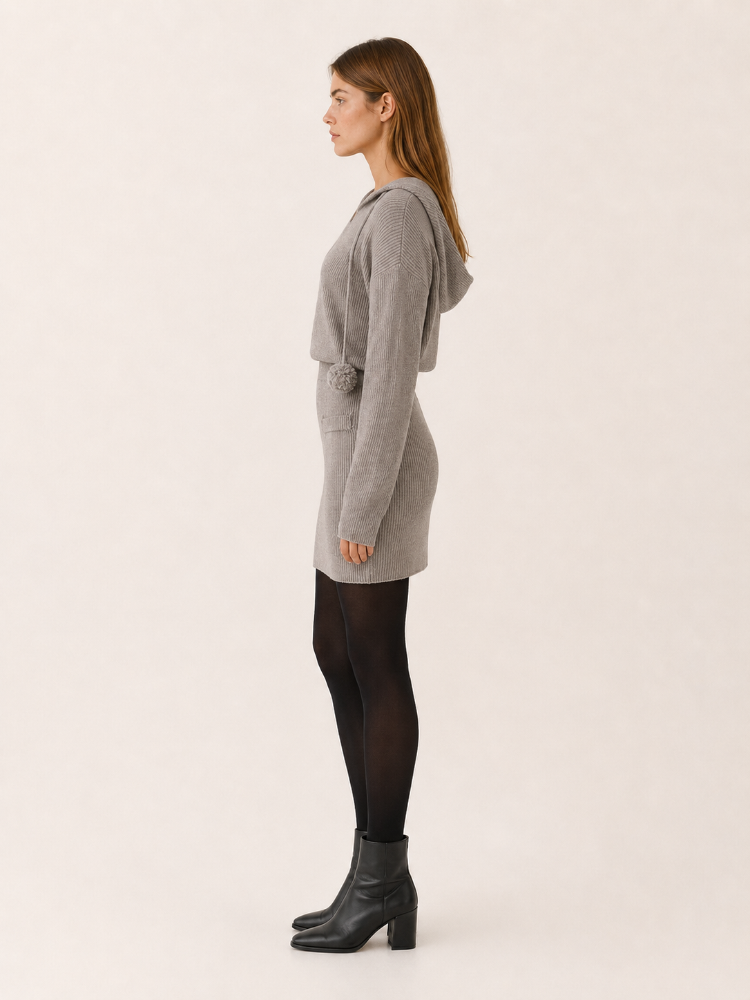 Ottavia | Jumper Dress with Hood and Drawstring Detail