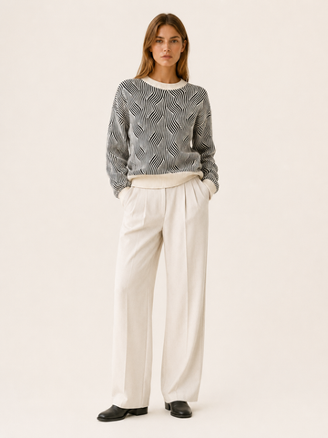 Ottoline | Patterned Jumper with Round Neck and Relaxed Fit