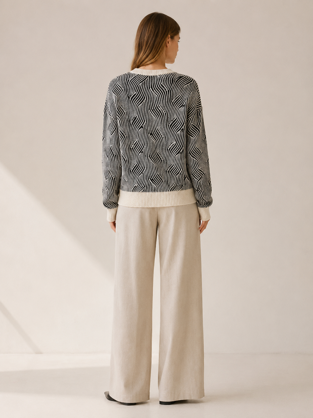 Ottoline | Patterned Jumper with Round Neck and Relaxed Fit