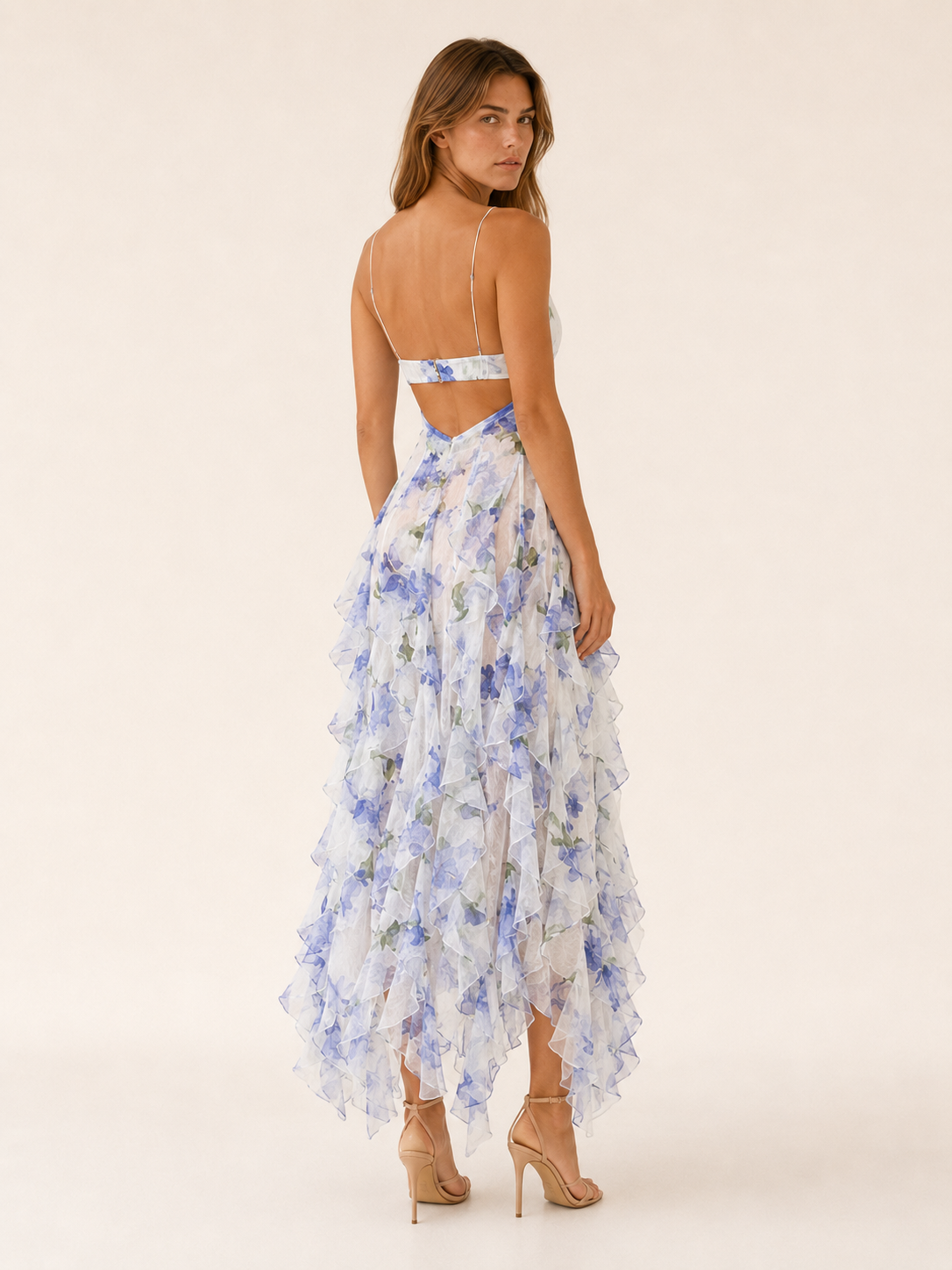 Petra | Floral Maxi Dress with Ruffle Detail