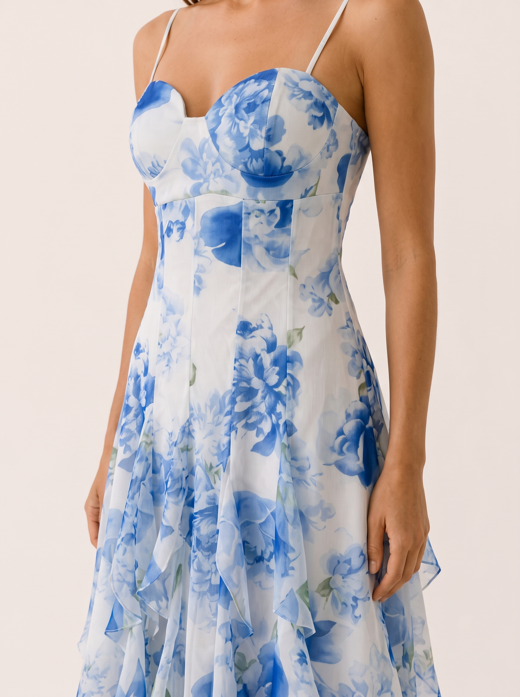 Petra | Floral Maxi Dress with Ruffle Detail