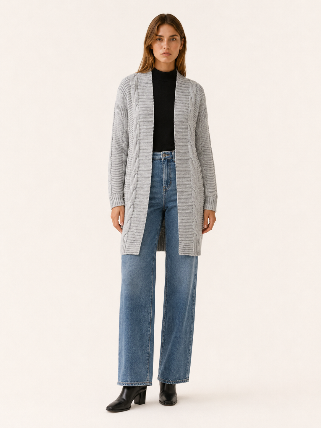 Petra | Long Cardigan with Open Front