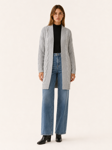 Petra | Long Cardigan with Open Front