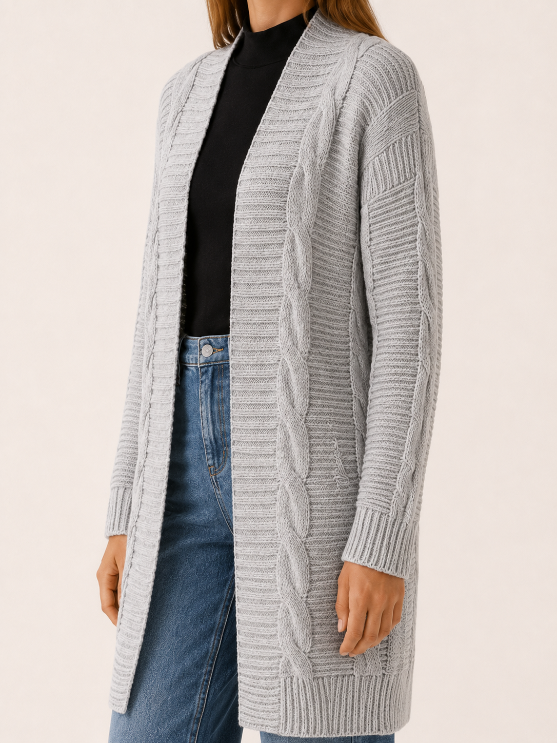 Petra | Long Cardigan with Open Front