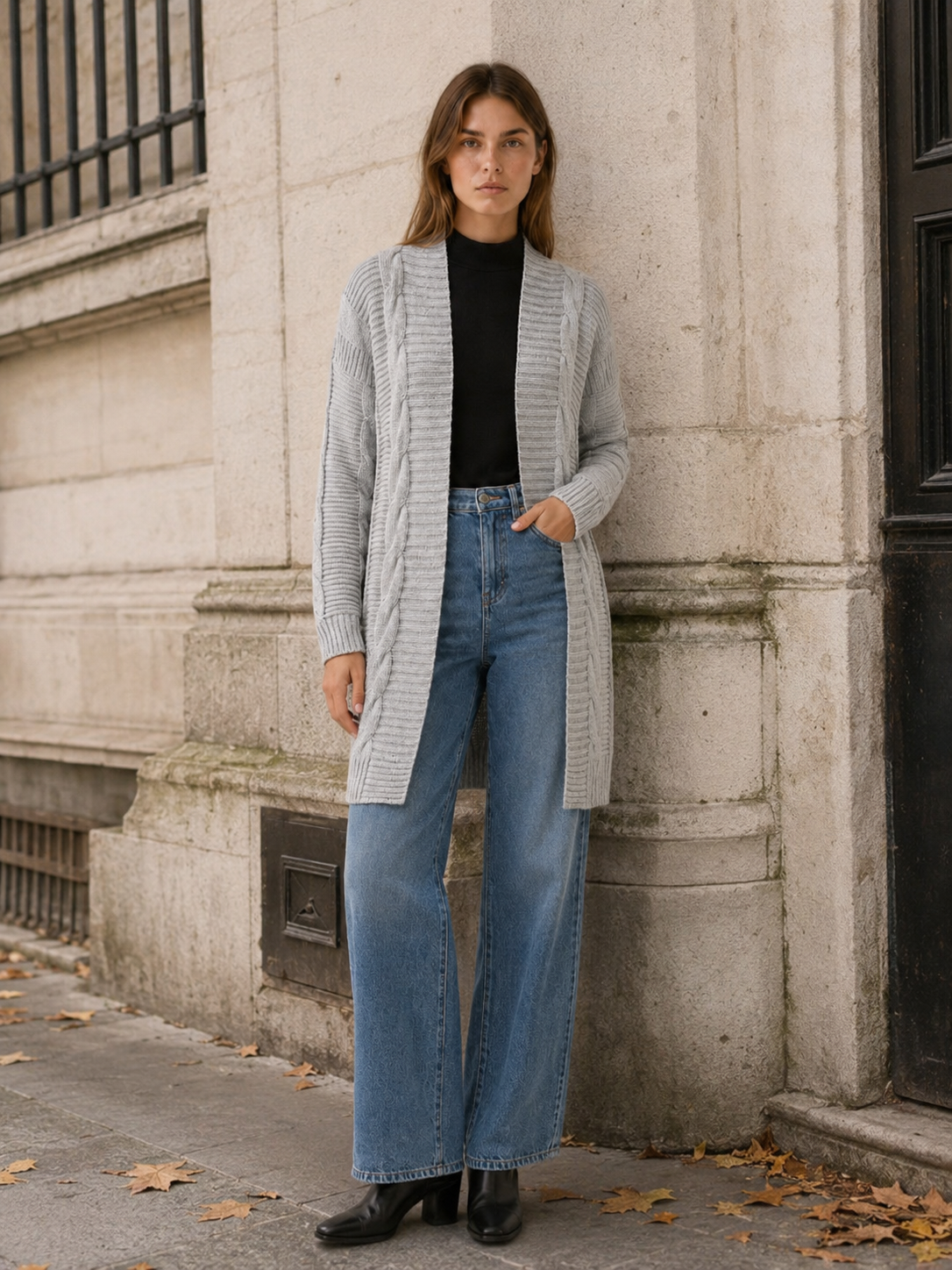 Petra | Long Cardigan with Open Front