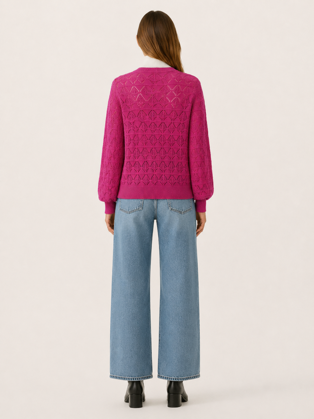 Phoebe | Openwork Cardigan with V-Neck and Button Front