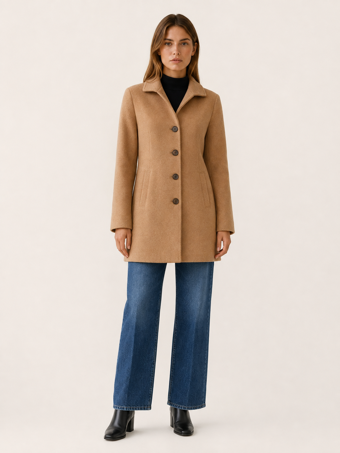 Queniva | Women’s Trench Coat with Button Front and Tailored Fit