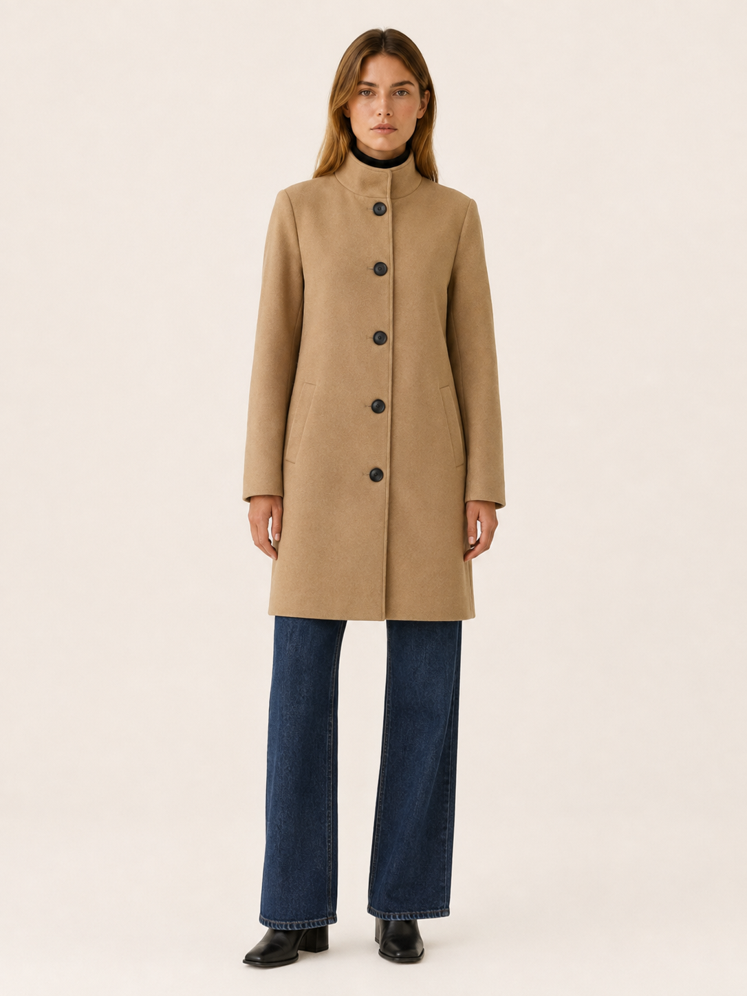 Queniva | Women’s Trench Coat with Button Front and Tailored Fit