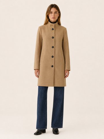 Queniva | Women’s Trench Coat with Button Front and Tailored Fit
