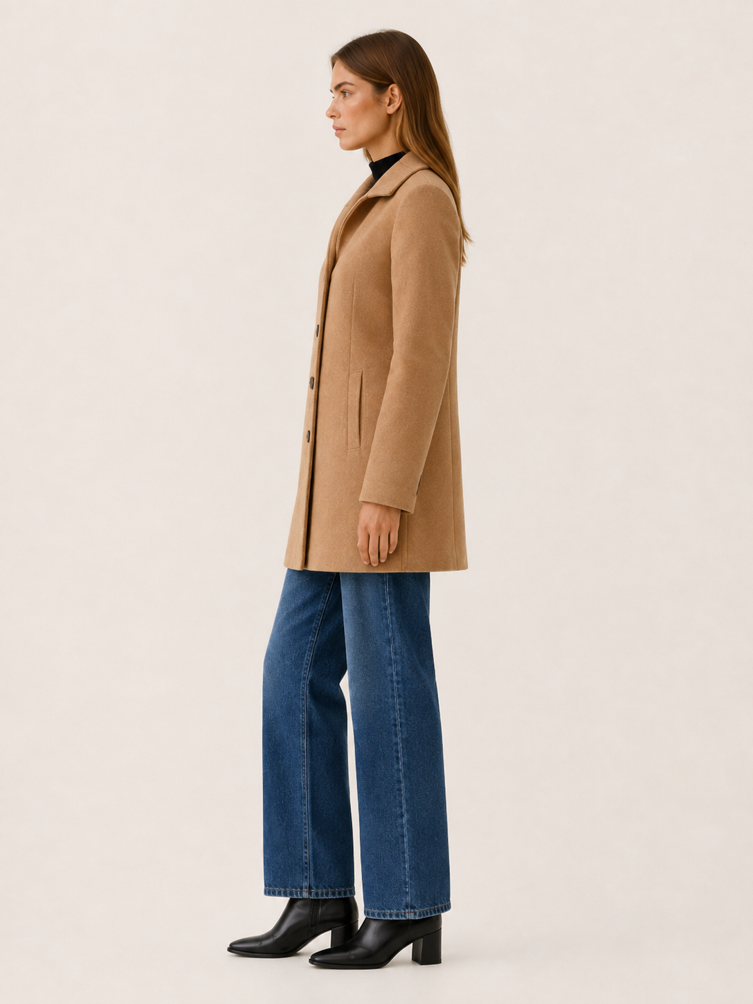 Queniva | Women’s Trench Coat with Button Front and Tailored Fit