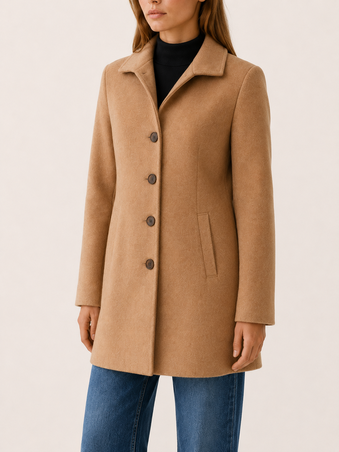 Queniva | Women’s Trench Coat with Button Front and Tailored Fit
