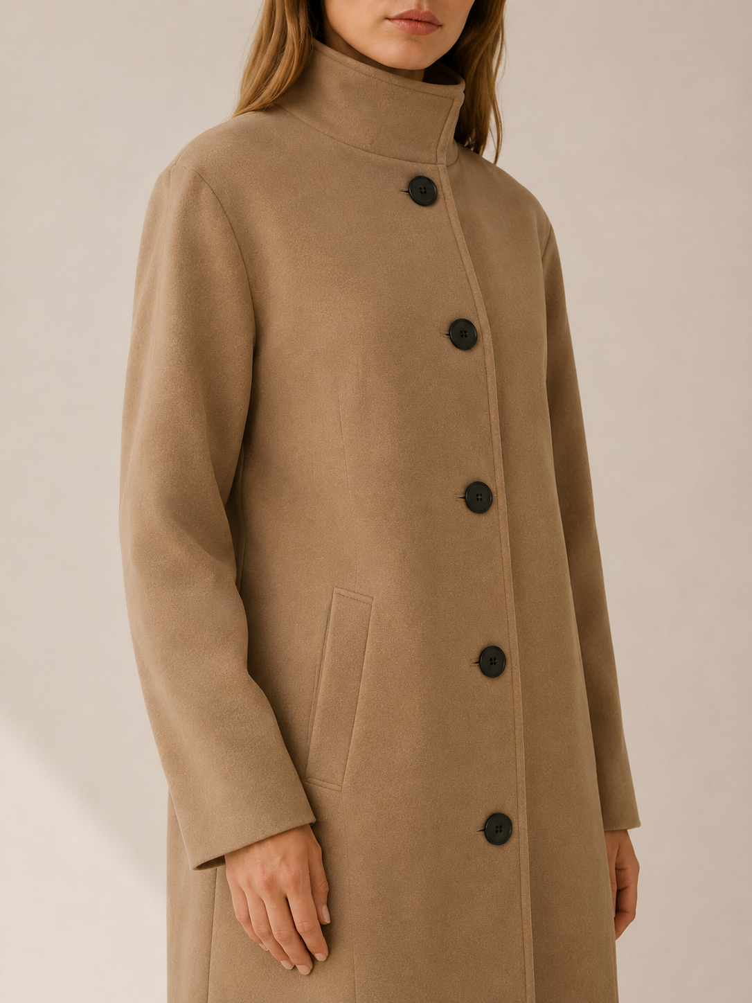 Queniva | Women’s Trench Coat with Button Front and Tailored Fit