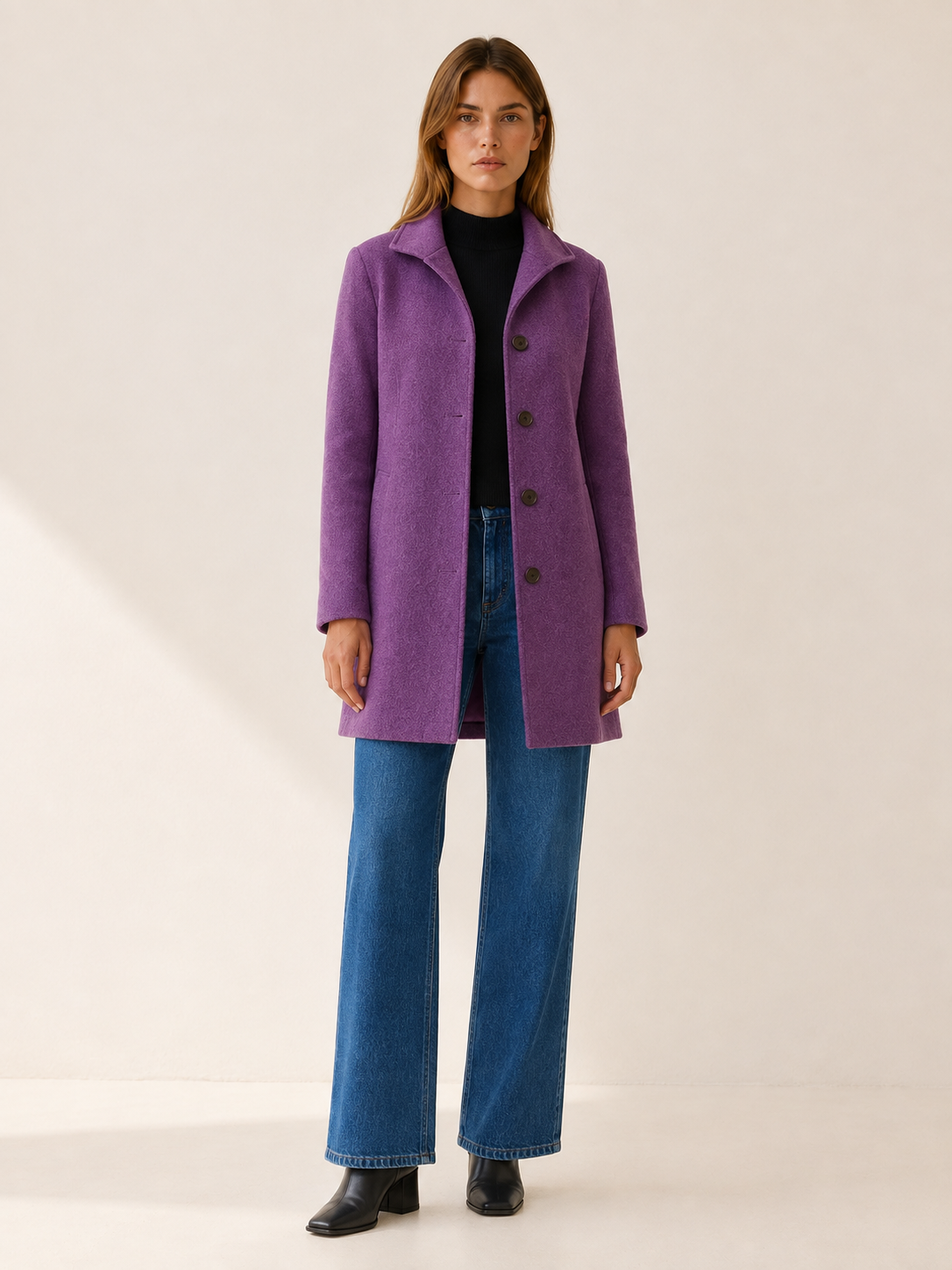 Queniva | Women’s Trench Coat with Button Front and Tailored Fit