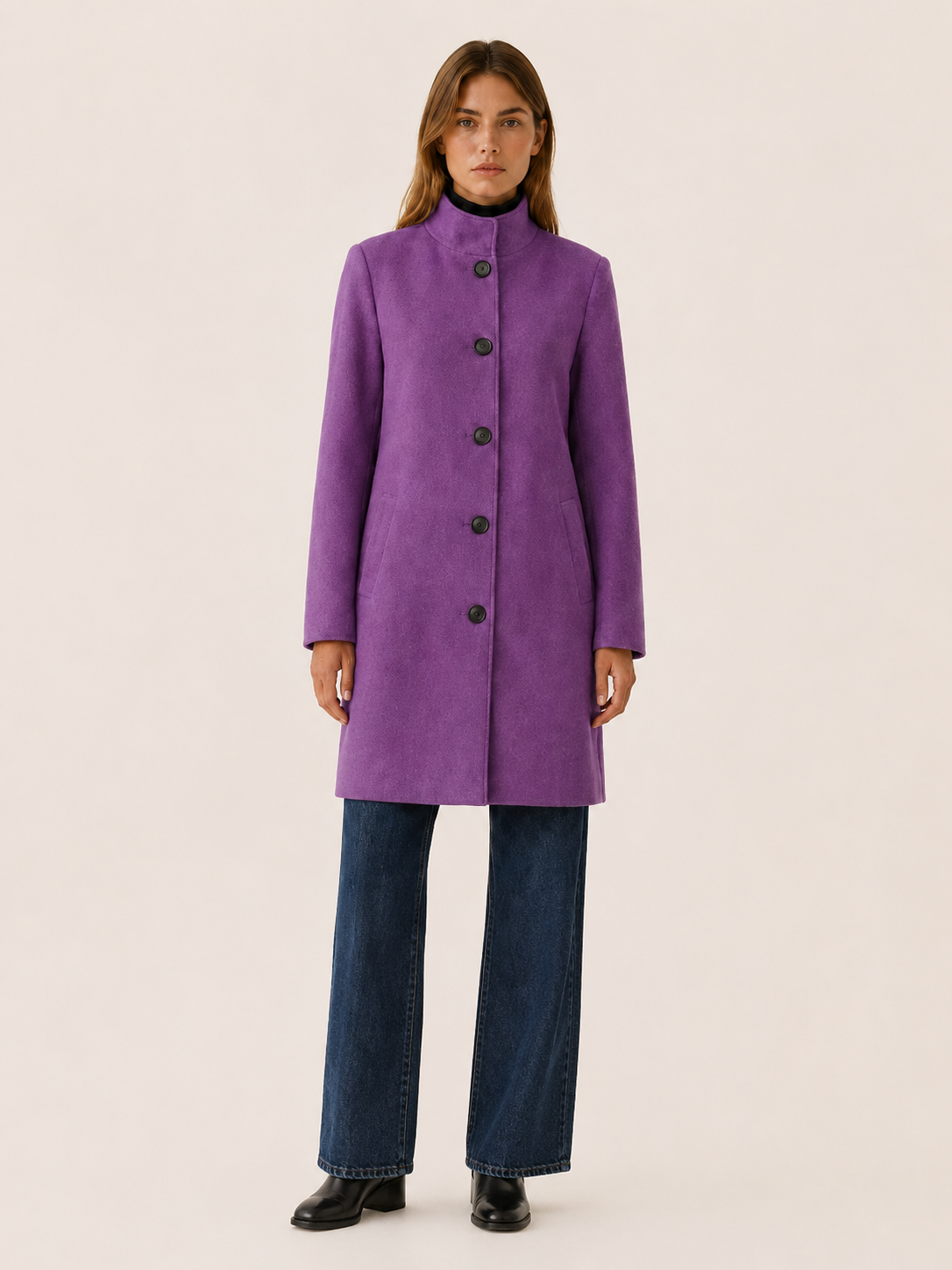 Queniva | Women’s Trench Coat with Button Front and Tailored Fit
