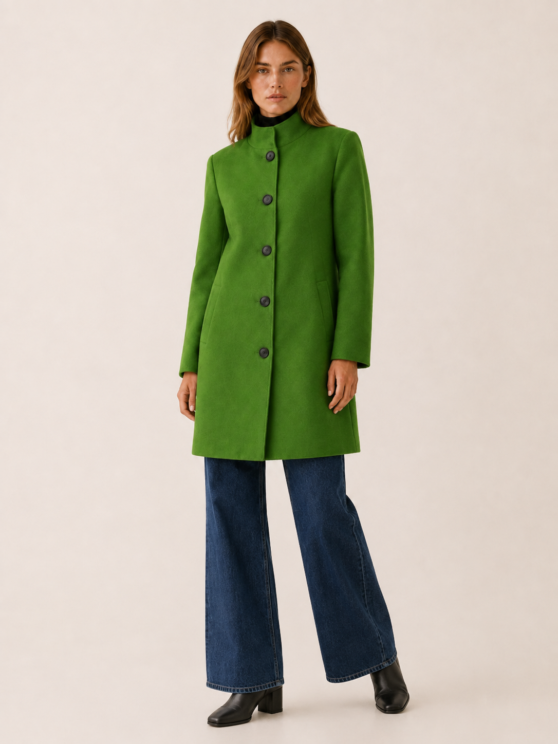 Queniva | Women’s Trench Coat with Button Front and Tailored Fit