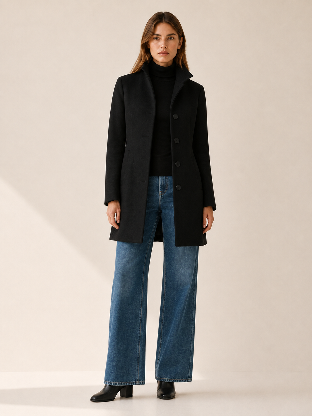 Queniva | Women’s Trench Coat with Button Front and Tailored Fit