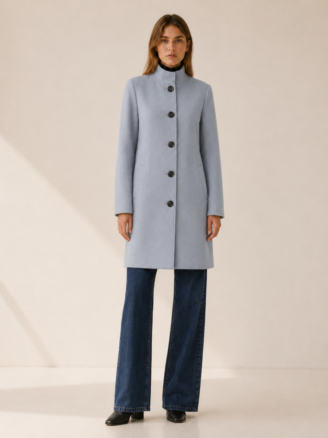 Queniva | Women’s Trench Coat with Button Front and Tailored Fit