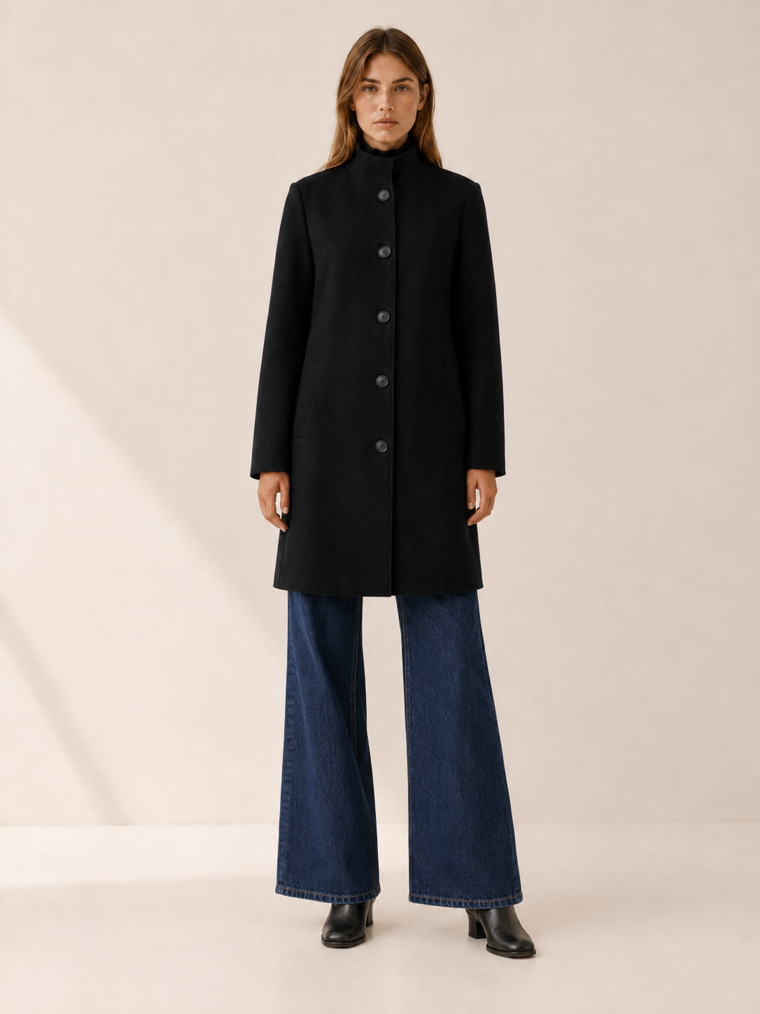 Queniva | Women’s Trench Coat with Button Front and Tailored Fit