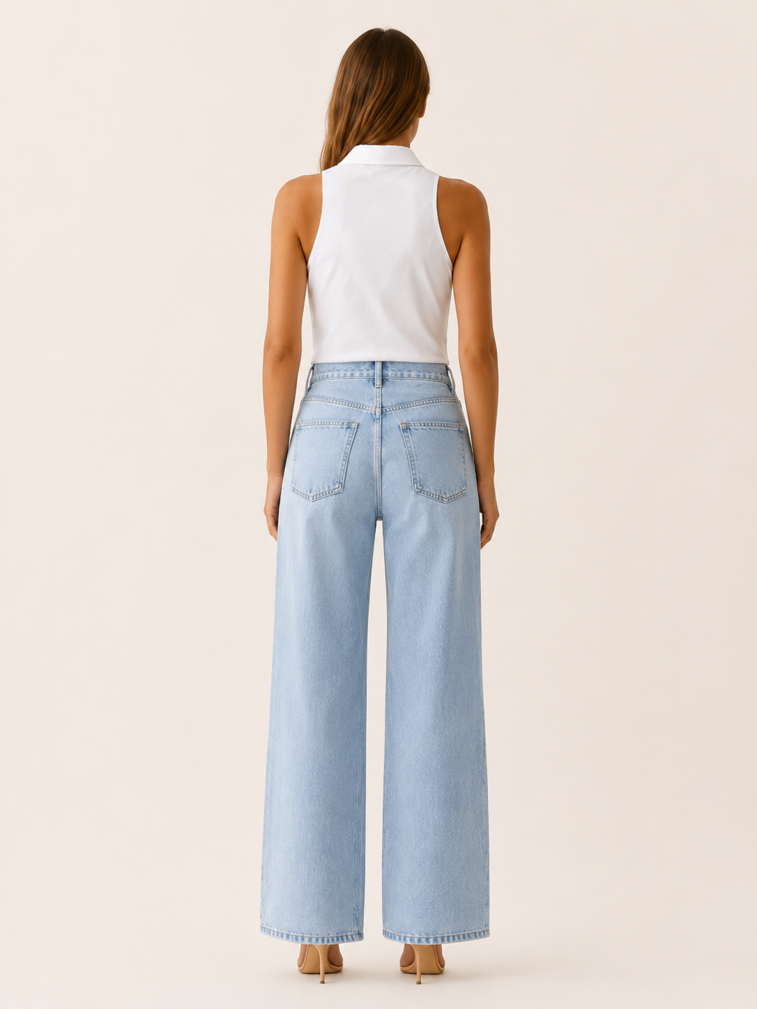 Renley | Sleeveless Shirt with Collar and Button Front