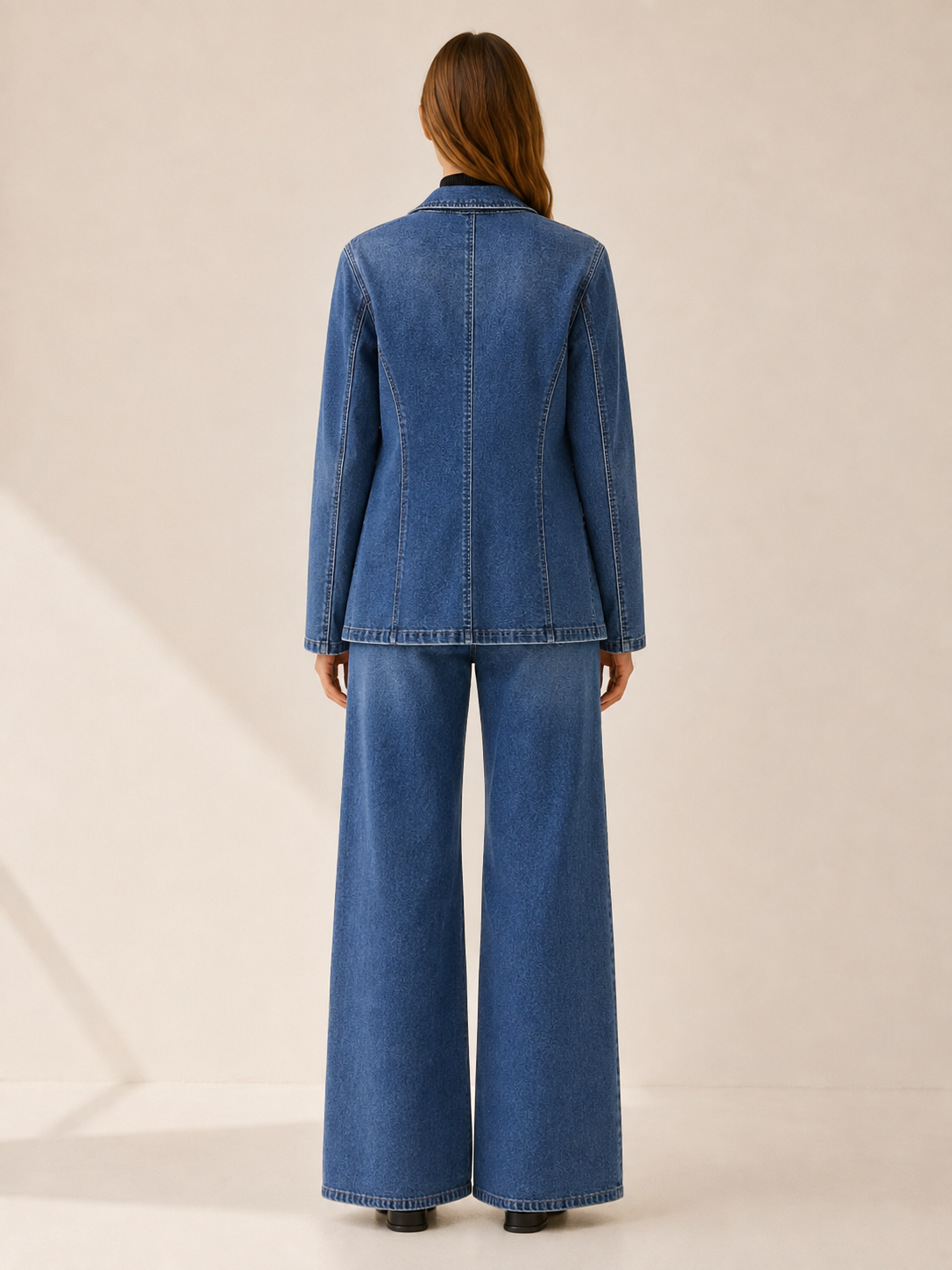 Rhoswen | Women's Notched Lapel Denim Jacket