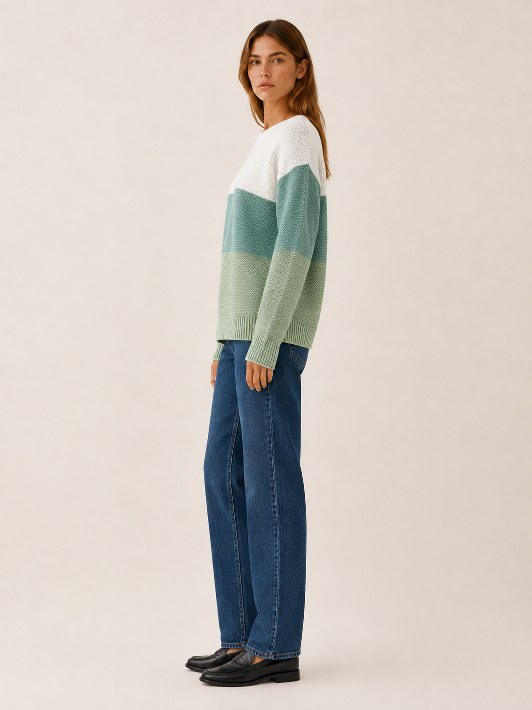 Rovelisse | Women's Panelled Boat Neck Jumper