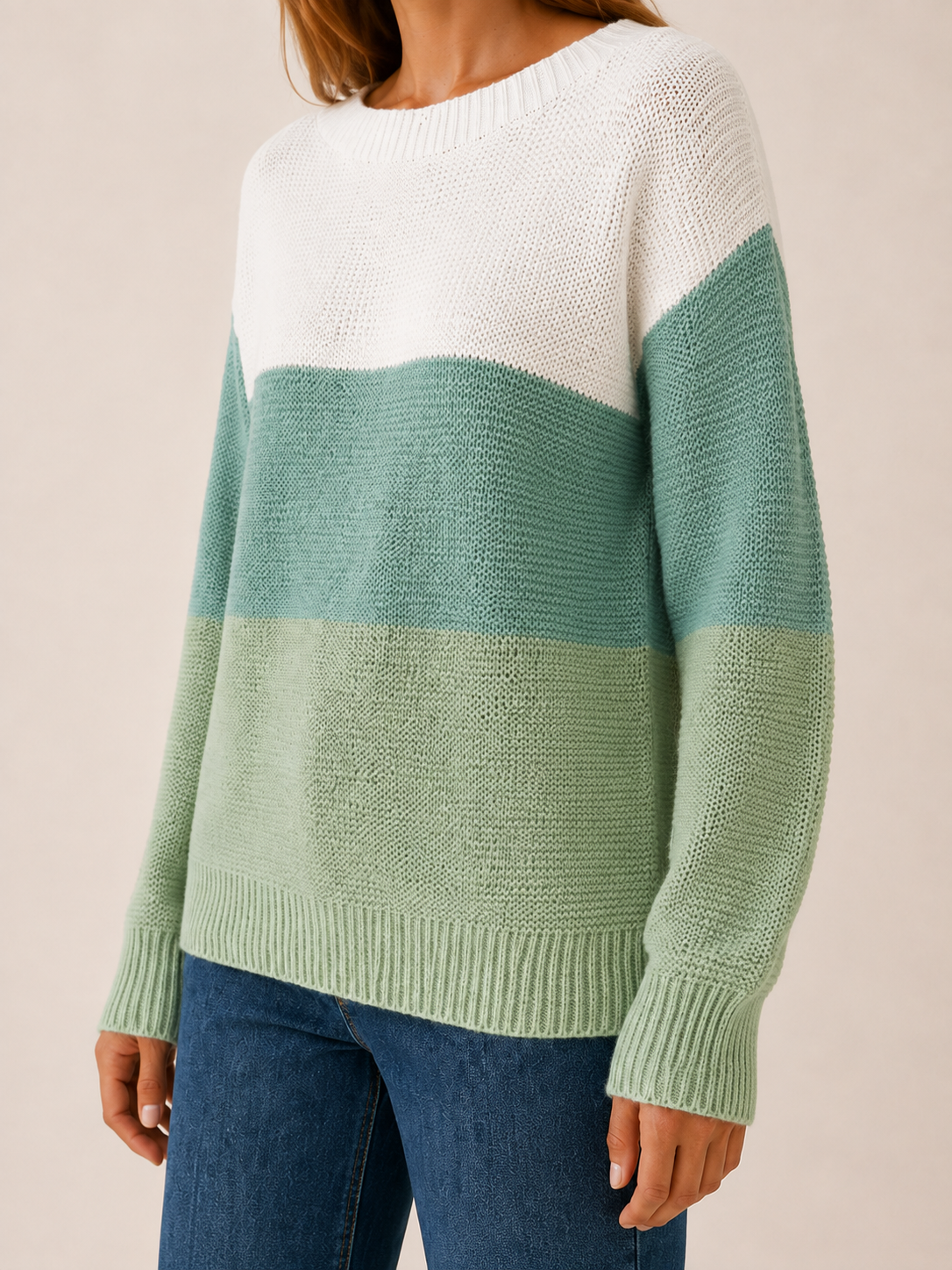 Rovelisse | Women's Panelled Boat Neck Jumper