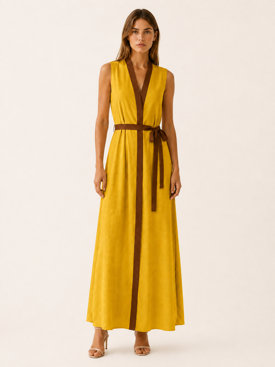 Rovelle | Sleeveless Wrap Maxi Dress with Contrast Trim