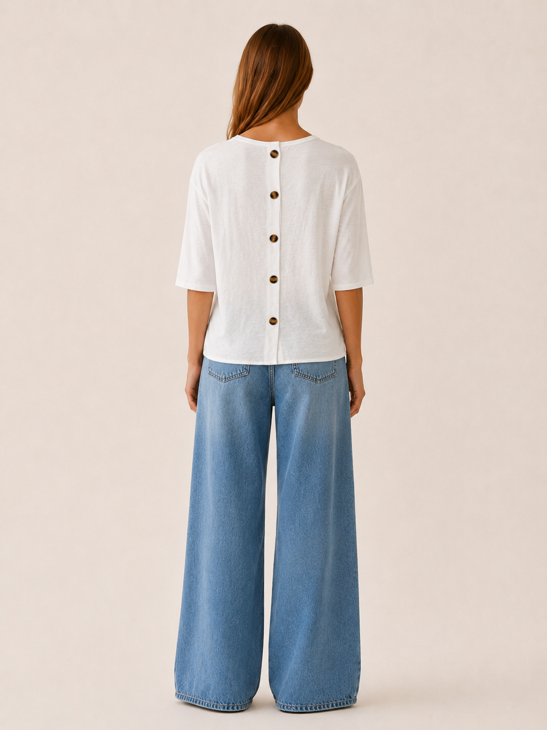 Rylissa | Linen-Blend Top with Back Buttons