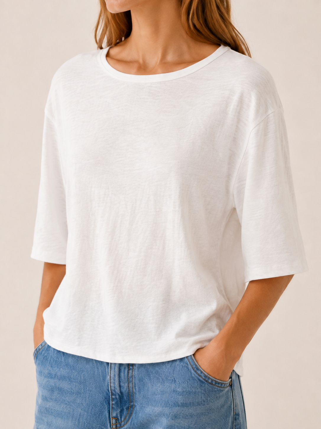 Rylissa | Linen-Blend Top with Back Buttons