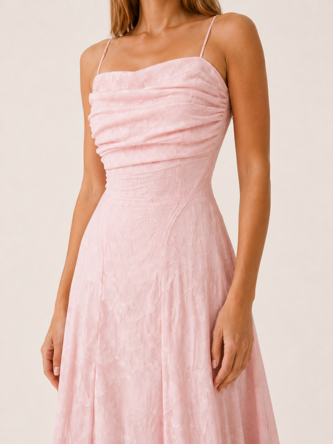 Sabine | Floral Lace Maxi Dress with Square Neckline