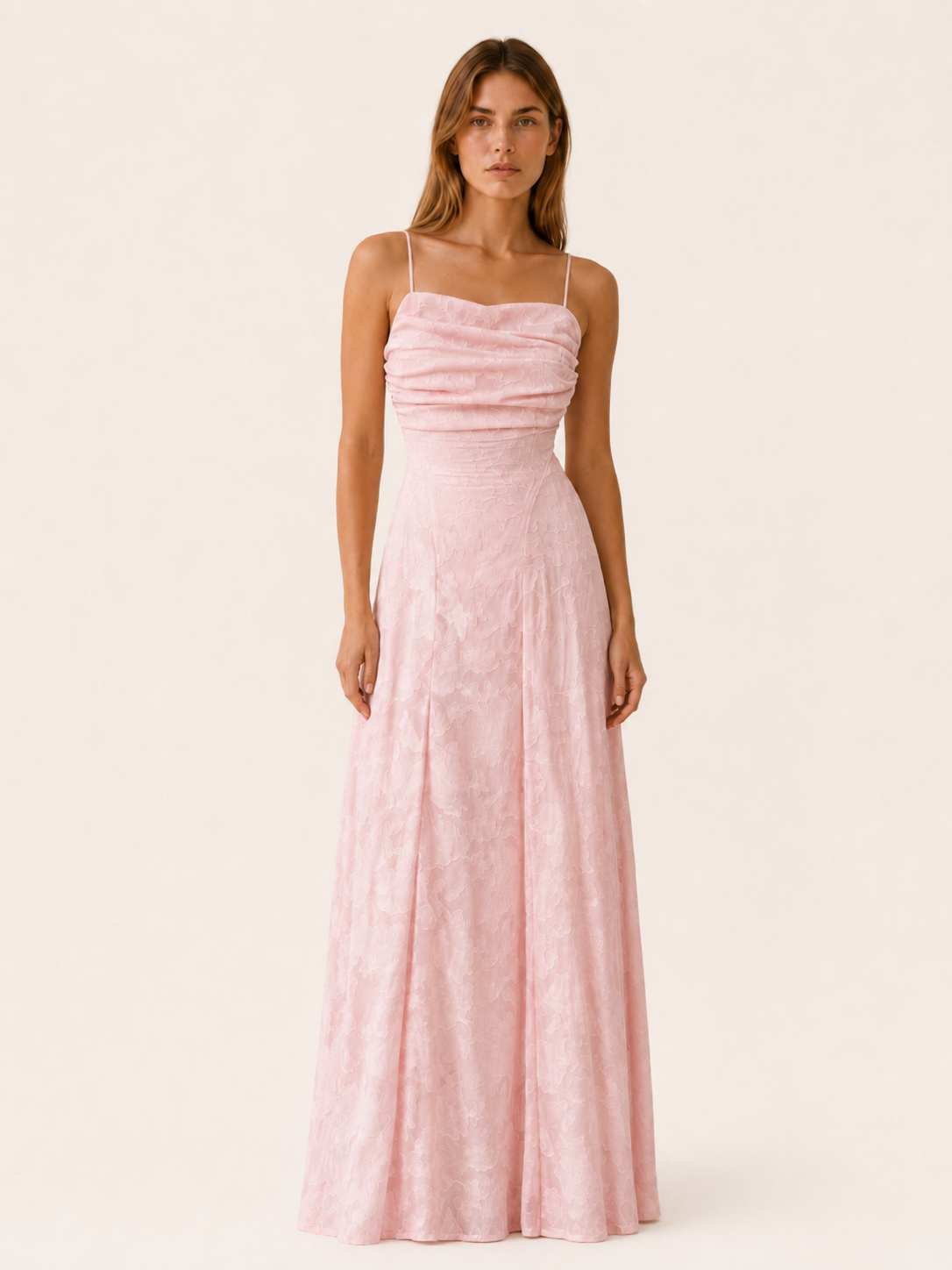Sabine | Floral Lace Maxi Dress with Square Neckline