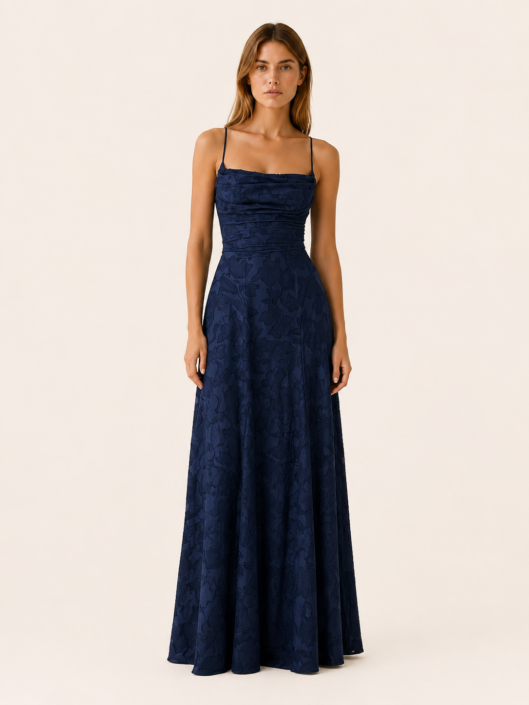 Sabine | Floral Lace Maxi Dress with Square Neckline