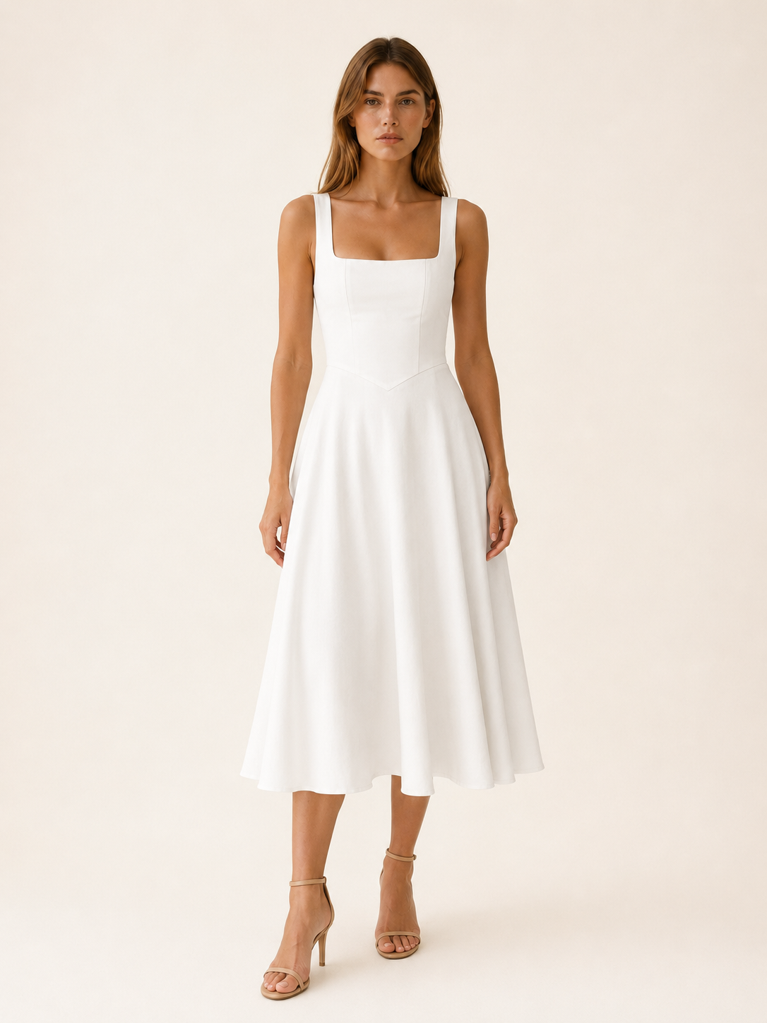 Square Neck Midi Dress – JV London