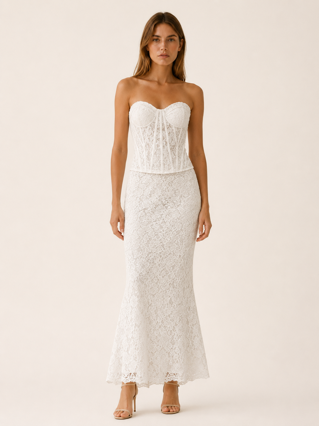Seraphina | Corset Lace Maxi Dress with Mermaid Hem