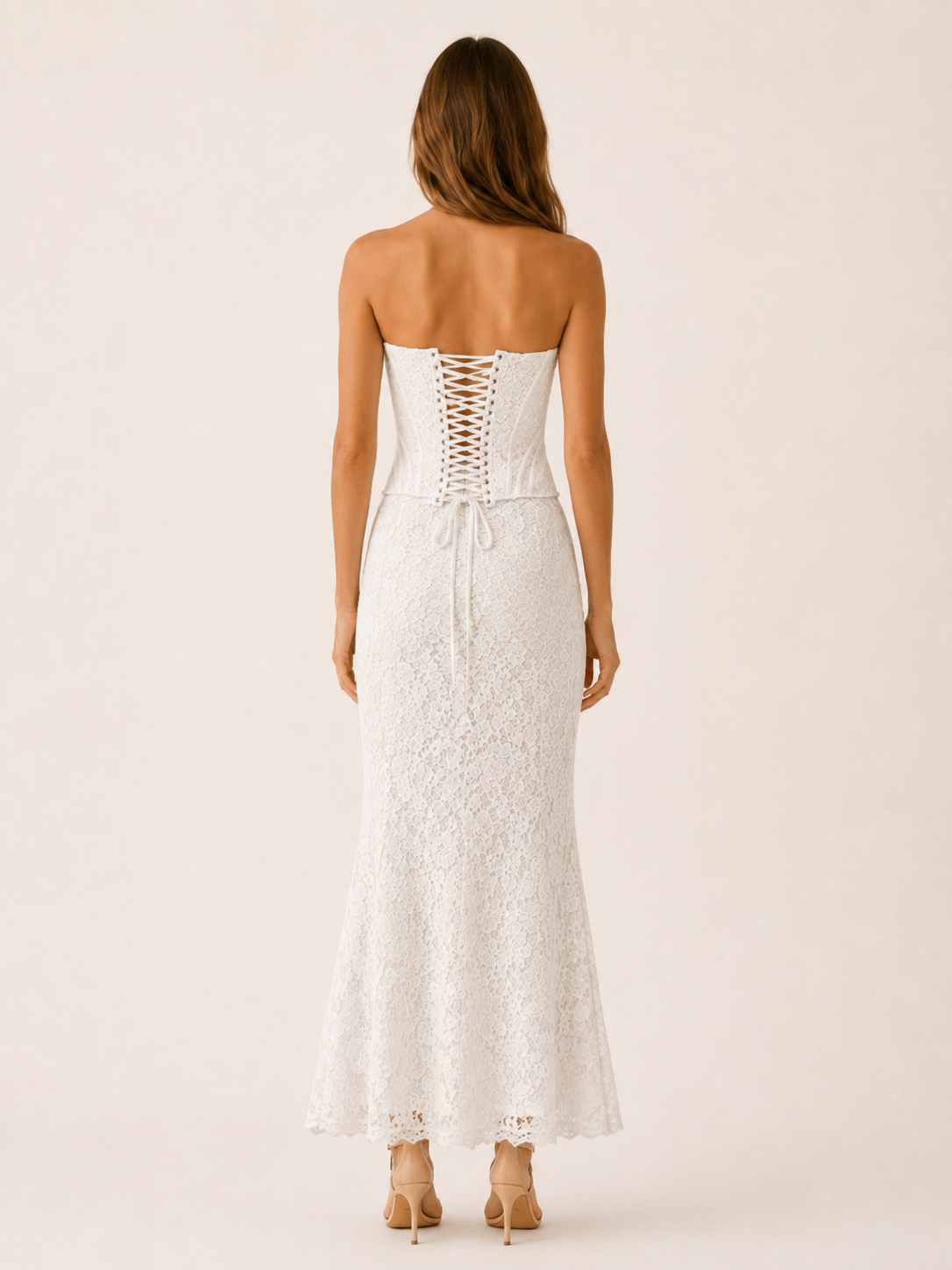 Seraphina | Corset Lace Maxi Dress with Mermaid Hem