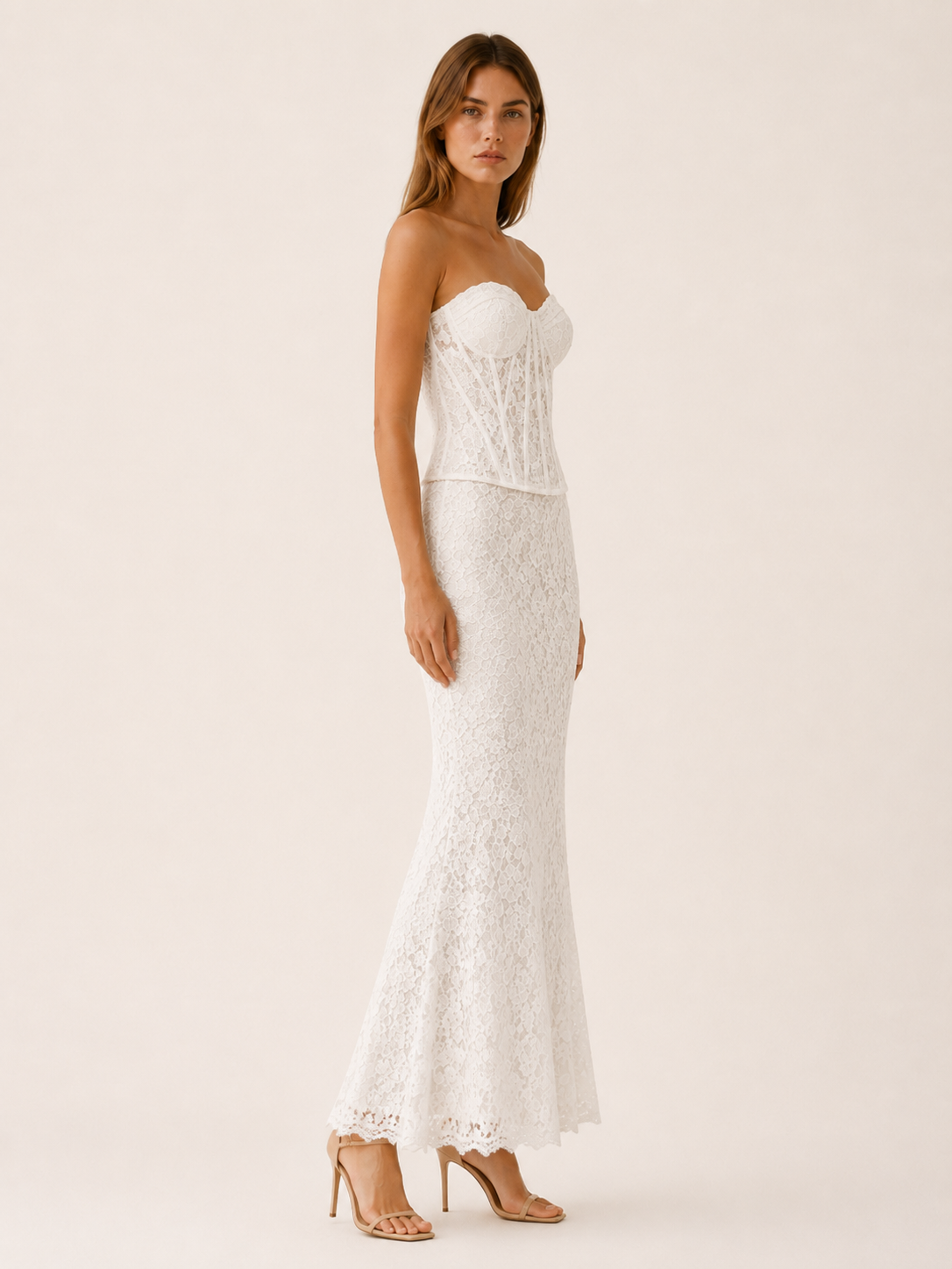 Seraphina | Corset Lace Maxi Dress with Mermaid Hem