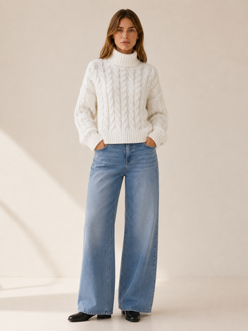 Seraphine | Roll Neck Jumper with Textured Detail
