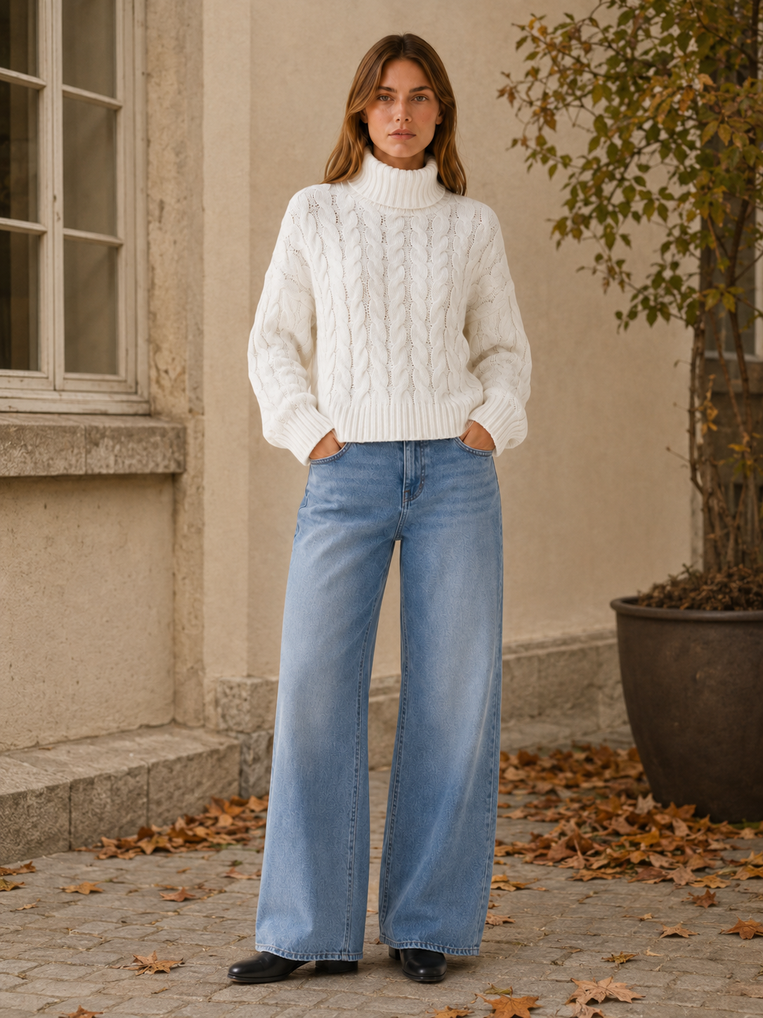 Seraphine | Roll Neck Jumper with Textured Detail