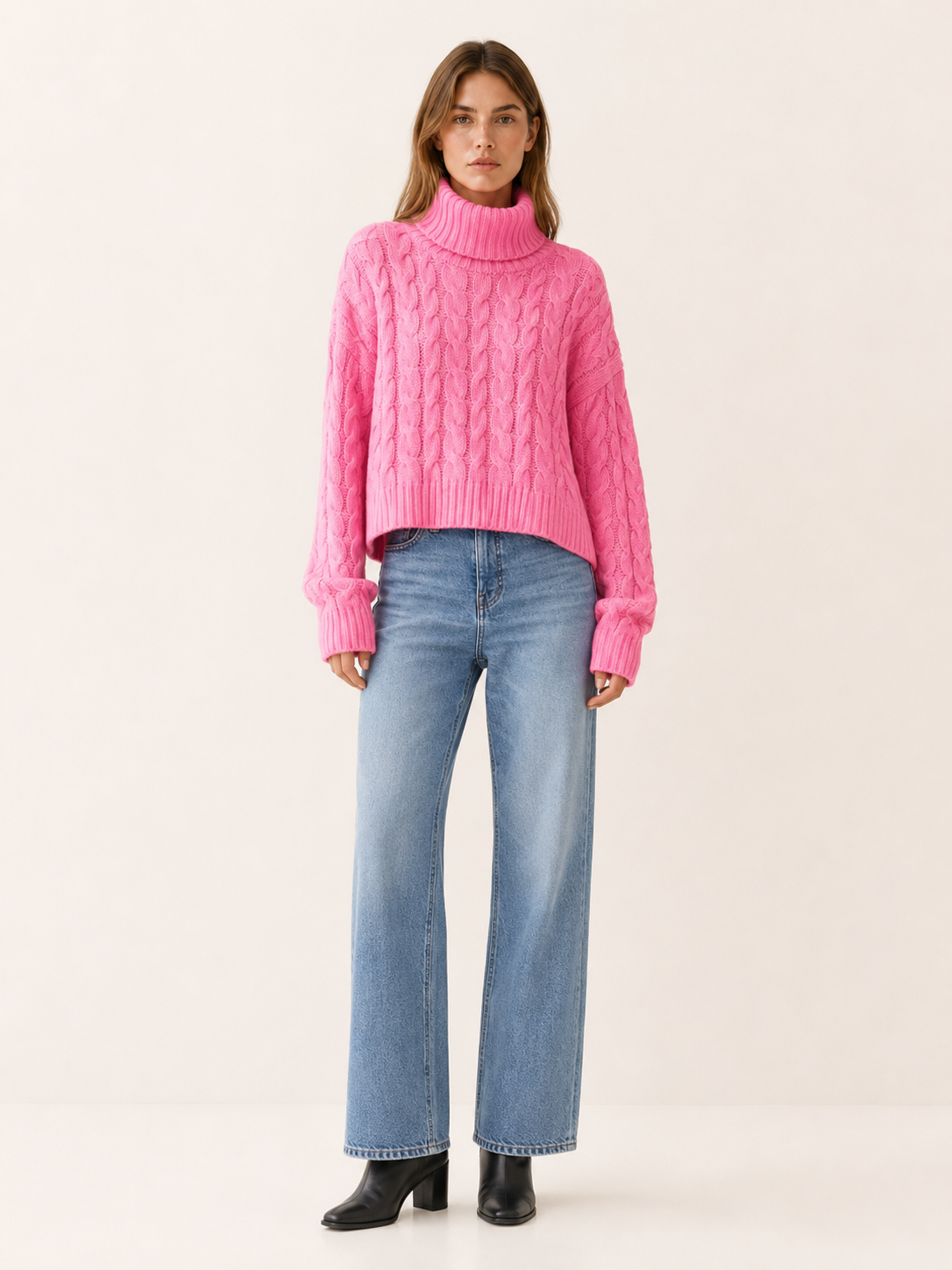 Seraphine | Roll Neck Jumper with Textured Detail