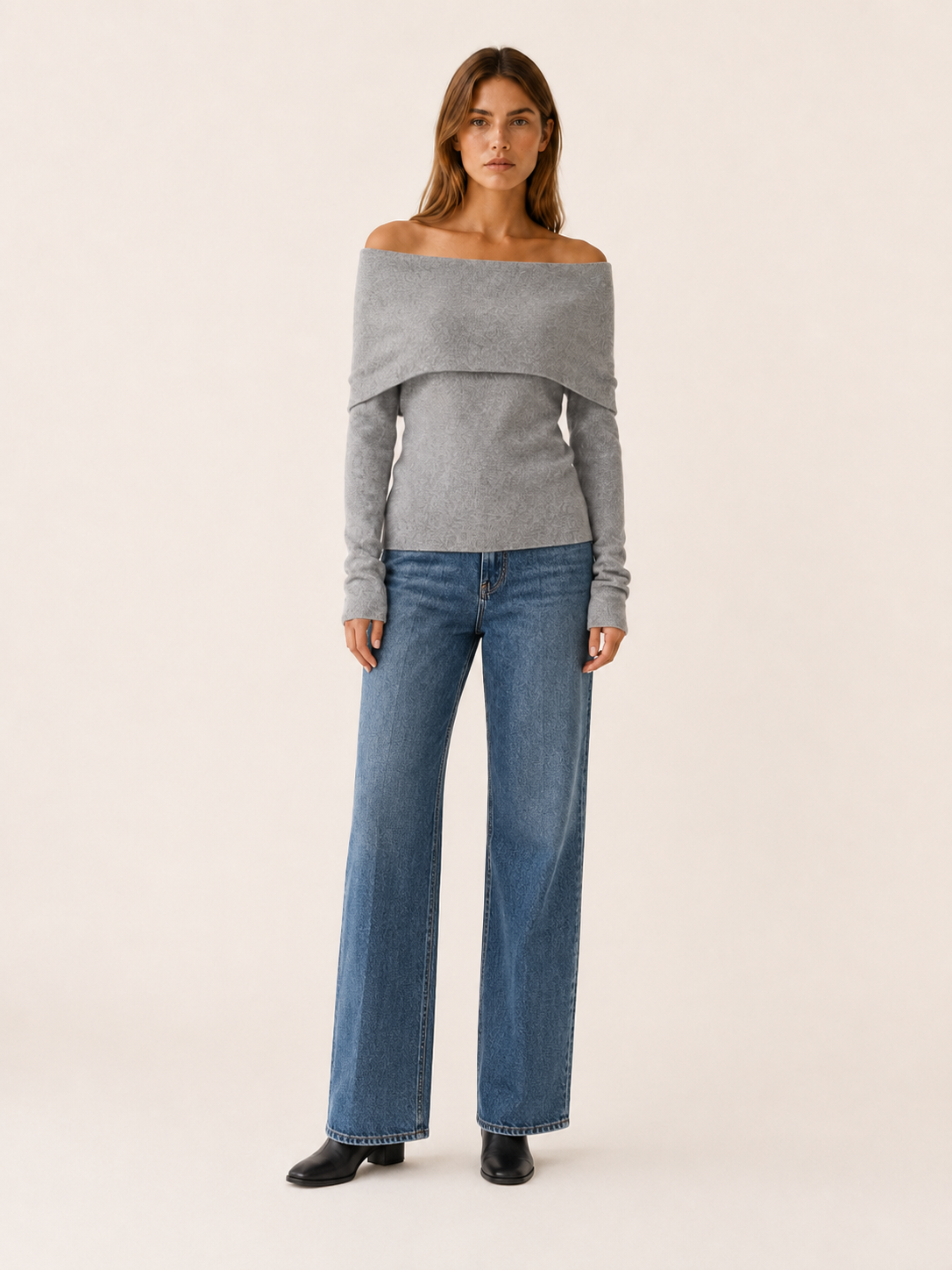 Seravine | Off Shoulder Top with Fold-Over Neckline