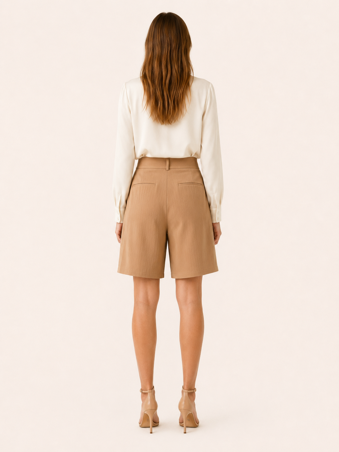 Sonnet | High Waist Pleated Shorts with Wide Leg Tailored Fit