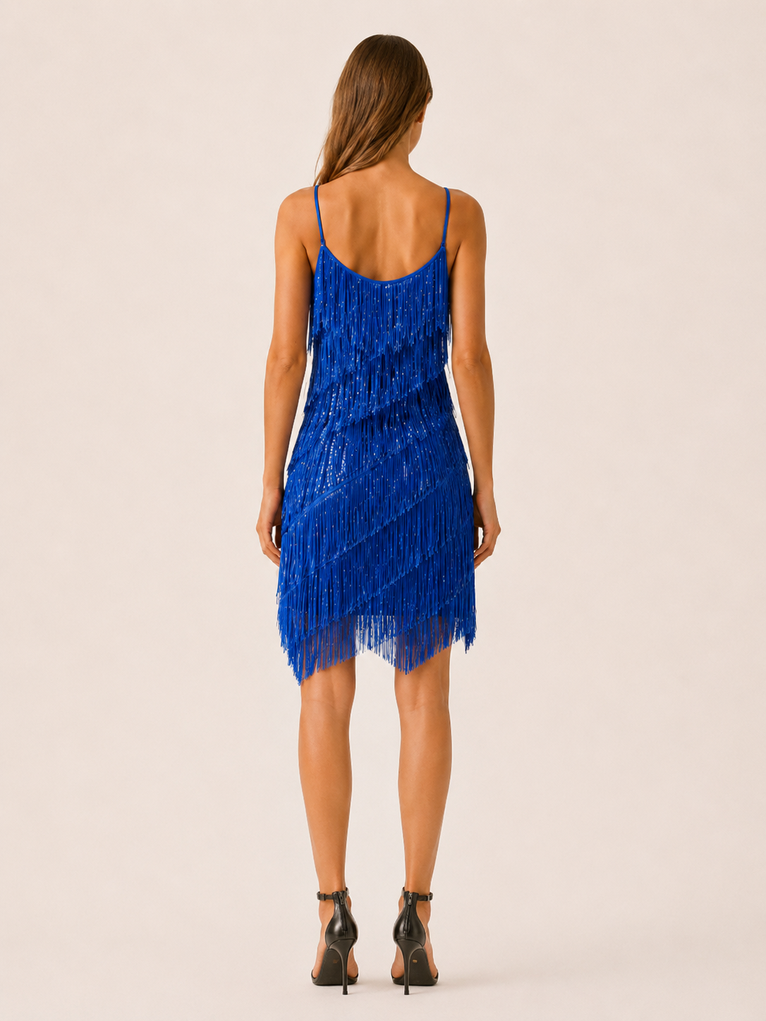 Soraya | Fringe Mini Dress with Halter Neck