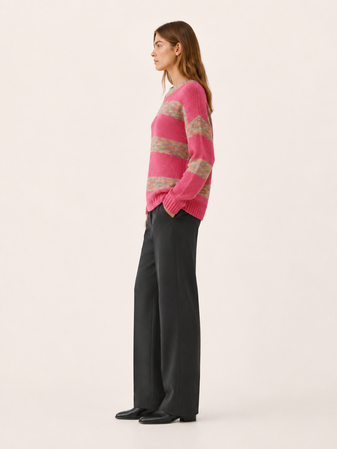Sybella | Striped Jumper with Round Neck and Relaxed Fit