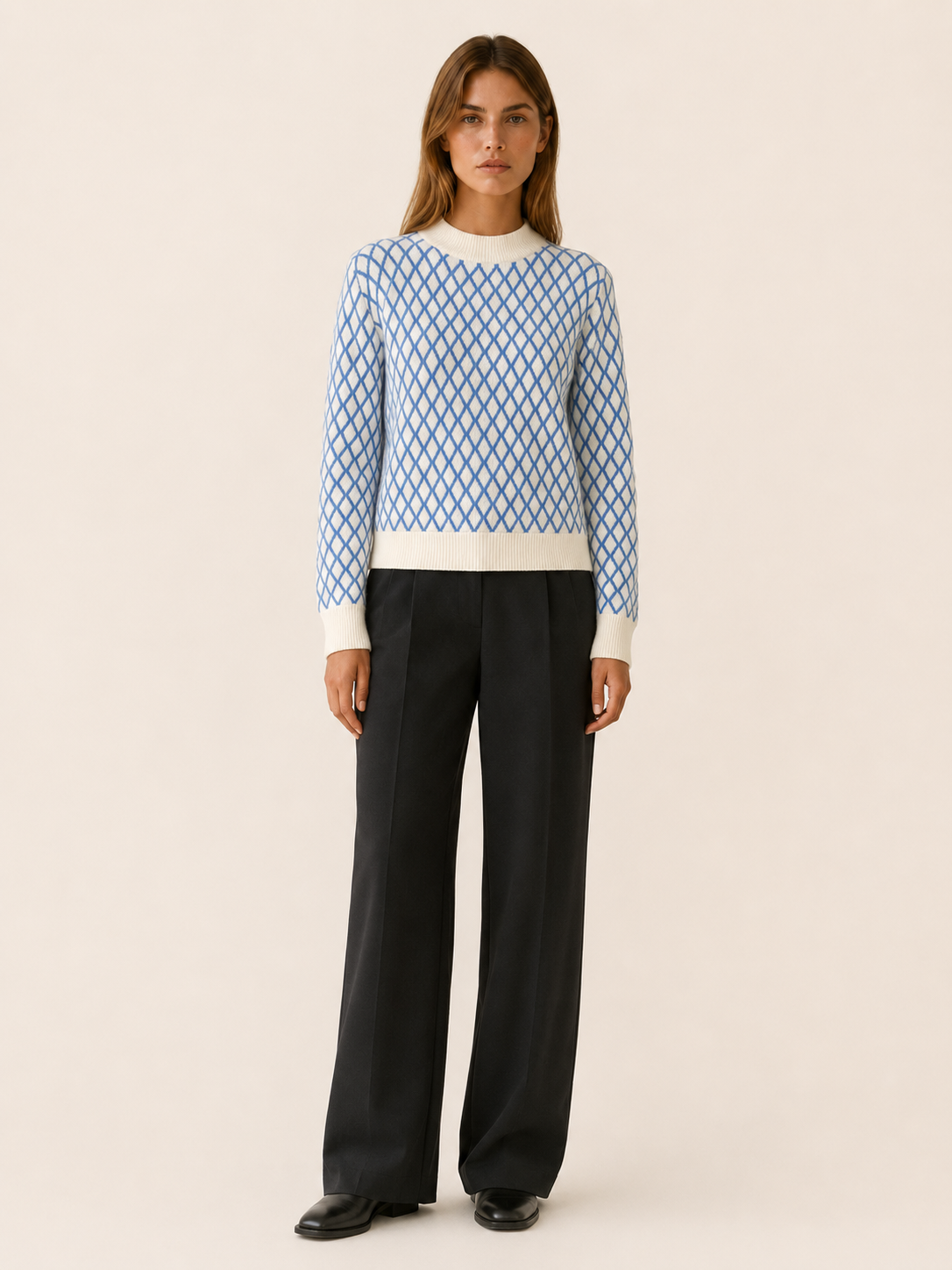 Talitha | Roll Neck Jumper with Geometric Pattern