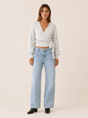 Talitha | V-Neck Jumper with Tie Waist and Wrap Front