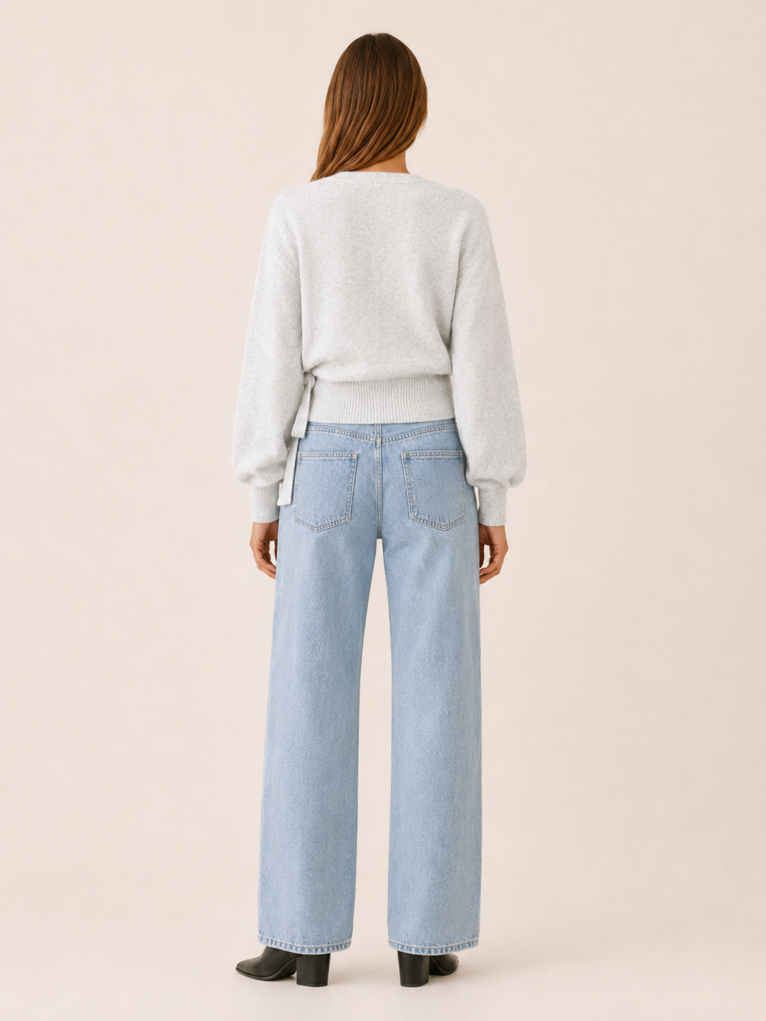 Talitha | V-Neck Jumper with Tie Waist and Wrap Front