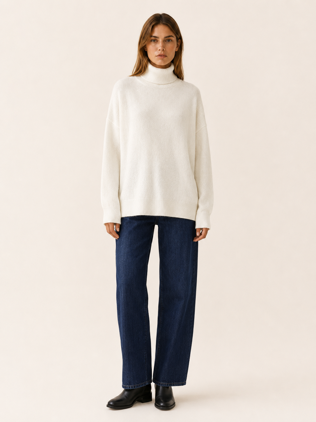 Talyssa | Roll Neck Jumper with Relaxed Fit and Long Sleeves